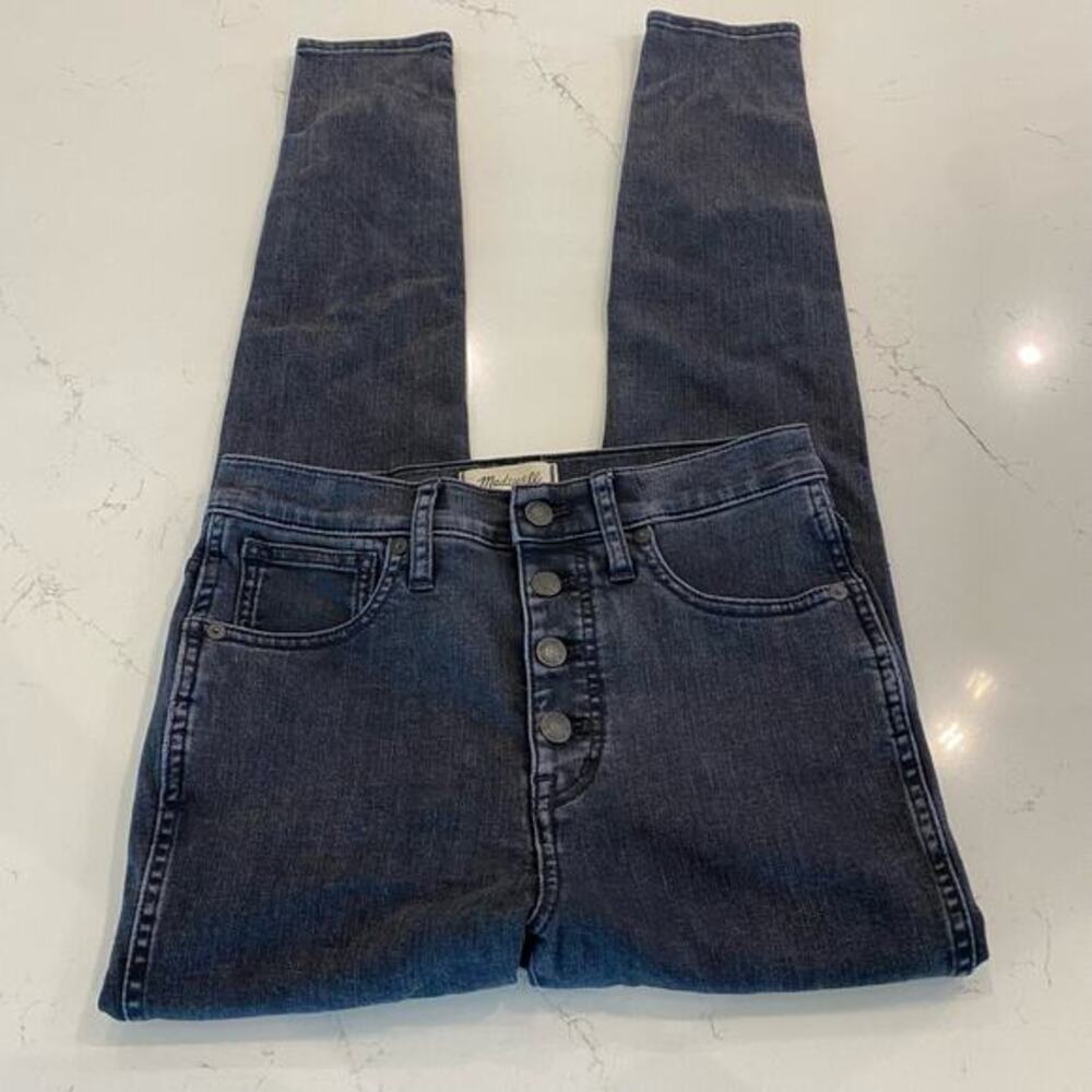 Madewell‎ 10” High-Rise Skinny Jeans Black Grey Size 27T